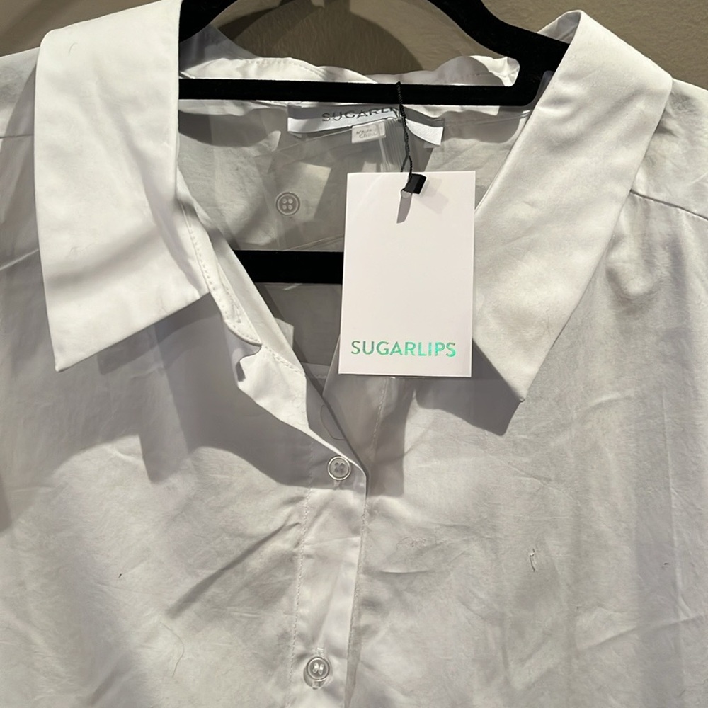 Sugarlips White Blouse Button Down